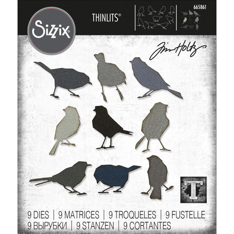 Sizzix Thinlits Die By Tim Holtz 9/Pkg Silhouette Birds