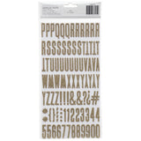 American Crafts Shimelle Thickers Alpha Stickers 5.5"X11" 2/Sheets Fitzgerald/Gold Glitter