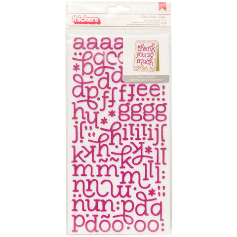 American Crafts Foam Alphabet Stickers - Eclair-Strawberry Glitter, 244/Pkg