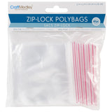 Craft Medley Ziplock Polybags 60/Pkg 3"X3" Clear