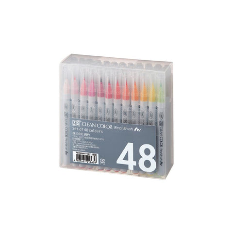 Kuretake ZIG Clean Color Real Brush Markers 48/Pkg Brush Tip