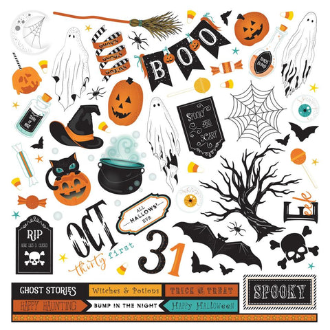 Photoplay Fright Night Stickers 12"X12" Elements