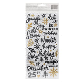 Vicki Boutin Evergreen & Holly Thickers Stickers 112/Pkg Joyful Phrase W/Gold Foil Accents