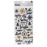 Vicki Boutin Evergreen & Holly Thickers Stickers 112/Pkg Joyful Phrase W/Gold Foil Accents