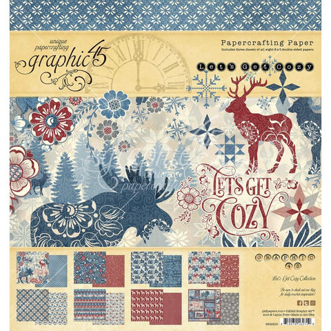 Graphic 45 Double-Sided Paper Pad 8"X8" 24/Pkg Let's Get Cozy