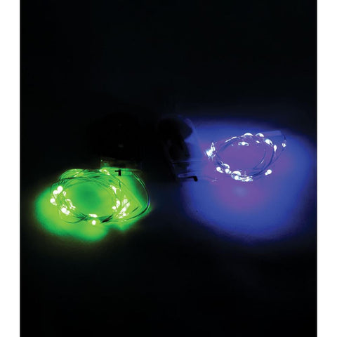 Tim Holtz Idea-Ology Battery Operated Wire Light Strands 2/Pkg Halloween Tiny Lights- Purple & Green