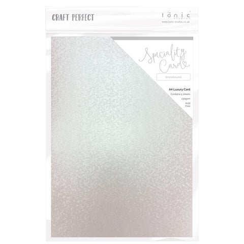 Craft Perfect Luxury Embossed Cardstock A4 5/Pkg Snowbound