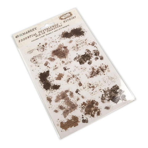 49 And Market Essential Textblends Rub-Ons 6"X8" 2/Pkg Hickory