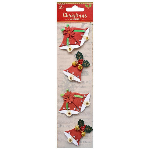 Little Birdie Christmas Embellishment 4/Pkg Jingle Bells