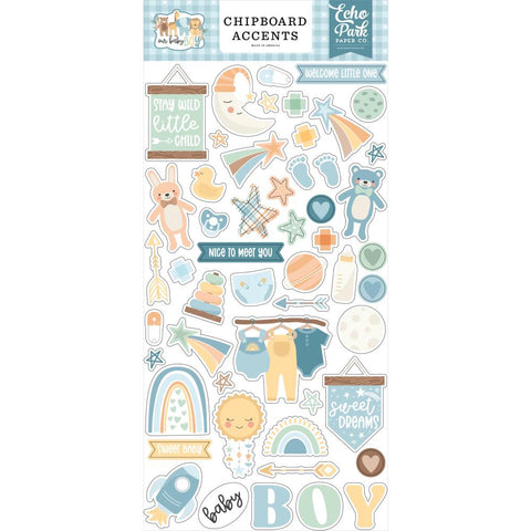 Our Baby Boy Chipboard 6"X13" Accents