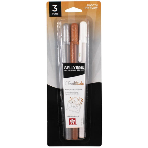 Sakura Gelly Roll Moods Collection Set 3/Pkg Gratitude-Med Silver/Med Gold/Brite Wh
