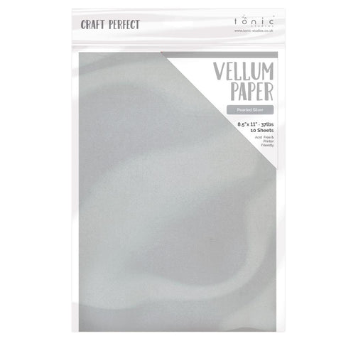 Craft Perfect Vellum Paper 8.5"X11" 10/Pkg Pearled Silver