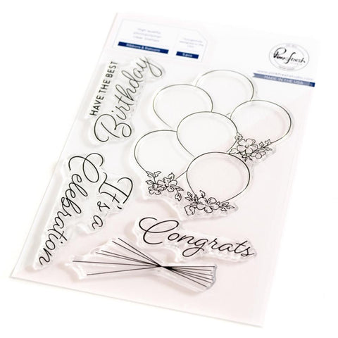 Pinkfresh Studio Clear Stamp Set 4"X6" Ribbons & Balloons