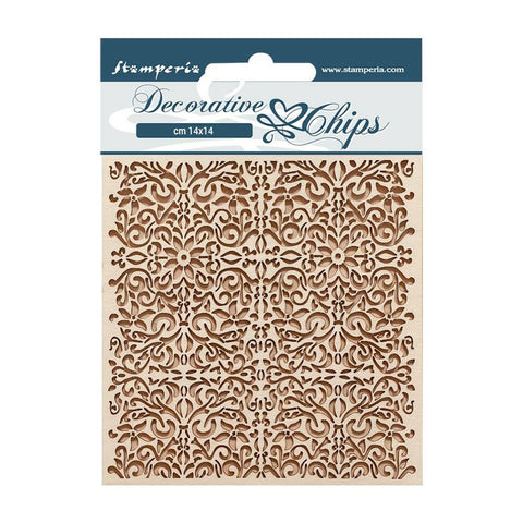 Stamperia Decorative Chips 5.5"X5.5" Vintage Library Pattern