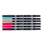 Tombow Dual Brush Markers 6/Pkg Very Berry