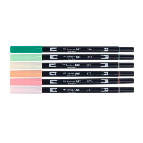 Tombow Dual Brush Markers 6/Pkg Just Peachy
