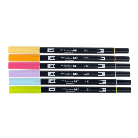 Tombow Dual Brush Markers 6/Pkg Yay Sorbet