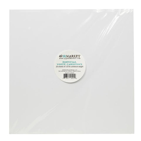 49 And Market Essential Cardstock 12"X12" 20/Pkg White