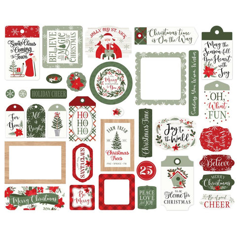 Echo Park Cardstock Ephemera Frames & Tags, Christmas Time