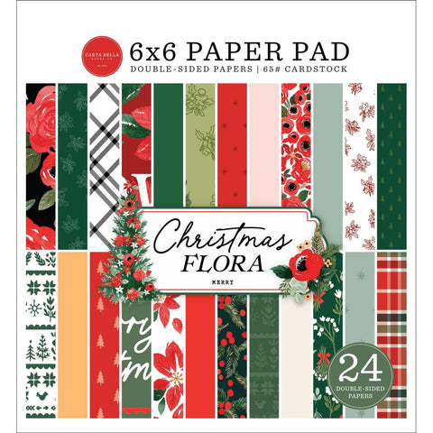 Carta Bella Double-Sided Paper Pad 6"X6" Merry Christmas Flora