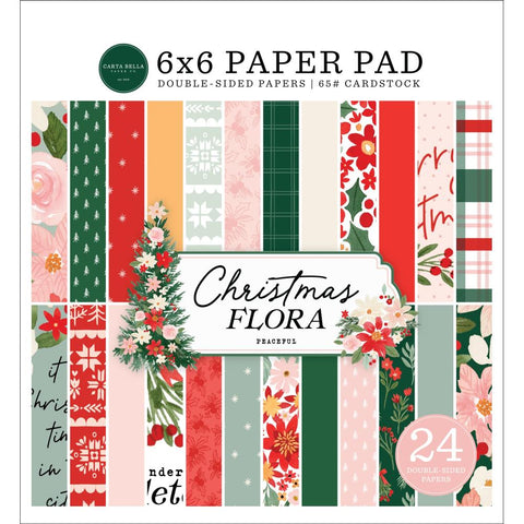 Carta Bella Double-Sided Paper Pad 6"X6" Peaceful Christmas Flora