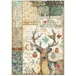 Stamperia Rice Paper Sheet A4 Christmas Greetings deer