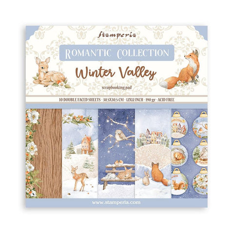 Stamperia Double-Sided Paper Pad 12"X12" 10/Pkg Winter Valley