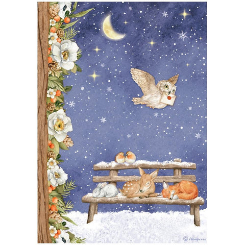 Stamperia Rice Paper Sheet A4 Sweet Night, Winter Valley