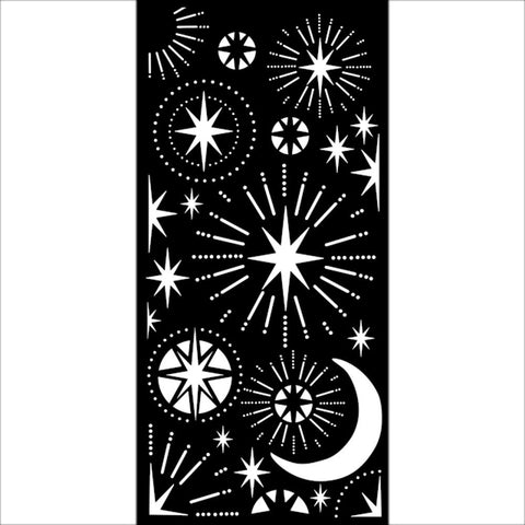 Stamperia Stencil 4.72"X9.84" Christmas Stars And Moon