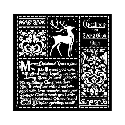 S25 Stamperia Stencil 7"X7" Christmas Letters