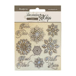 Stamperia Decorative Chips 5.5"X5.5" Snowflakes