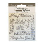Stamperia Decorative Chips 5.5"X5.5" Christmas Writings