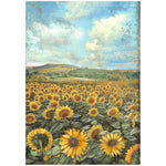 S40 Stamperia Assorted Rice Paper A4 6/Sheets Sunflower Art