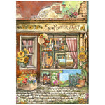 S40 Stamperia Assorted Rice Paper A4 6/Sheets Sunflower Art