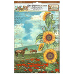 S40 Stamperia Assorted Rice Paper A4 6/Sheets Sunflower Art