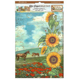 S40 Stamperia Assorted Rice Paper A4 6/Sheets Sunflower Art