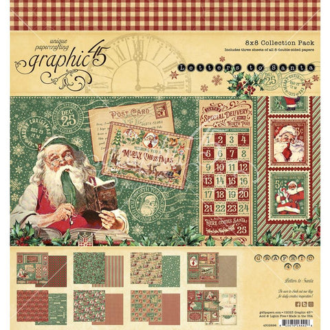 Graphic 45 Collection Pack 8"X8" Letters To Santa
