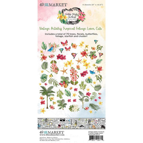49 And Market  Laser Cut Outs  Vintage Artistry Sunburst  Tropical Foliage