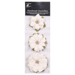 Little Birdie Jeremy Paper Flowers 3/Pkg Ivory Pearl