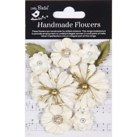 Little Birdie - Liora Paper Flowers 10/Pkg Ivory Pearl