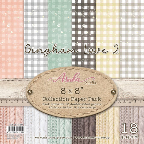 Asuka Studio Double-Sided Paper Pack 8"X8" 18/Pkg - Gingham Love 2