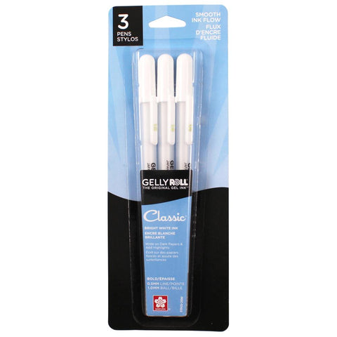 Sakura Gelly Roll Classic Bold Point Pens 3/Pkg White