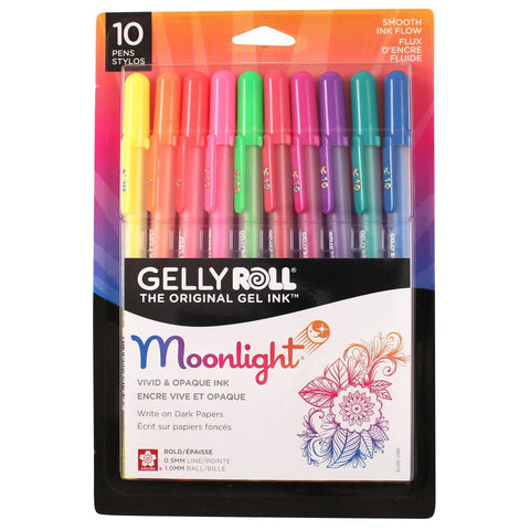 Sakura Gelly Roll Moonlight Bold Point Pens 10/Pkg - vivid colors