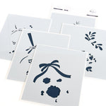 Pinkfresh Studio Stencils 4.25"X5.25" 5/Pkg Floral Bauble