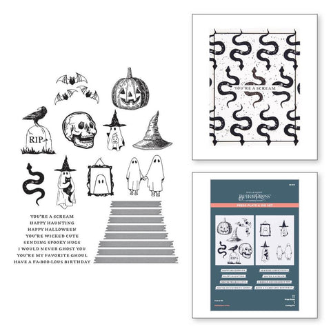 Spellbinders BetterPress Letterpress System Press Plate &Die Halloween Icons