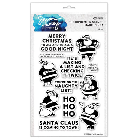 Simon Hurley create. Clear Stamps 6"X9" Silly Santas
