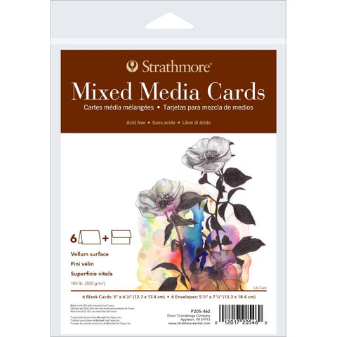 Strathmore Cards & Envelopes 5"X6.875" 6/Pkg - Mixed Media