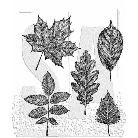 Tim Holtz Cling Stamps 7"X8.5" - Sketchy Leaves