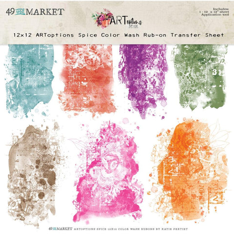49 and Market ARToptions Spice Rub-Ons 12"X12" 1/Pkg Color Wash