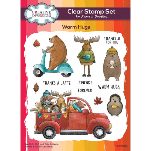 Creative Expressions Jane's Doodles Clear Stamp Set 8"X6" Warm Hugs